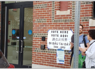 Register of Probate Felix D. Arroyo endorses Joe Ruggiero for State Representative Stock East Boston Photography Voting Precinct