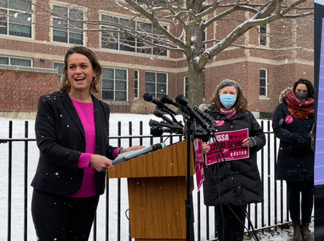 AnnissaAnnounces at East Boston High School