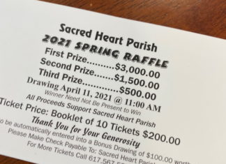 Sacred Heart Church Spring Raffle set for April 11 Sacred Heart Church Raffle 2021