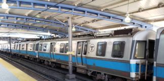 Upcoming Suspensions of Blue Line service for repairs: Between April 25 and May 8 and May 12 and May 29 Blue Line Train East Boston