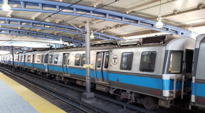 Upcoming Suspensions of Blue Line service for repairs: Between April 25 and May 8 and May 12 and May 29 Blue Line Train East Boston