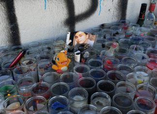 Friends and family remember crash victim Ortiz with roadside memorial on Chelsea Street Isaiah Memorial on Chelsea Street Wall