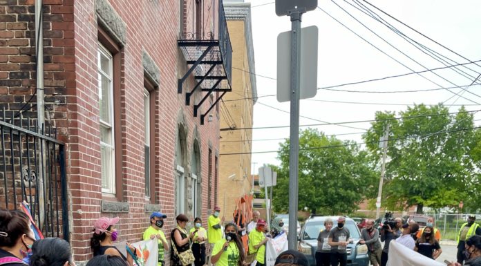 Fearing evictions, local families protest proposed development at 160 Gove Street 168 Gove Street Protest East Boston CityLifeVidaUrbana - 1