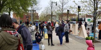 Mothers Out Front receives Clean Air Grant from city Mothers Out Front in East Boston Central Square