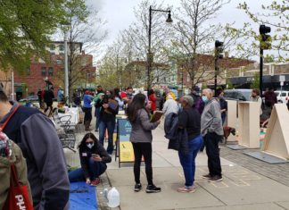 Mothers Out Front receives Clean Air Grant from city Mothers Out Front in East Boston Central Square