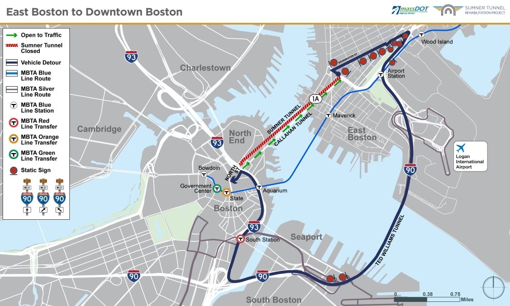 Sumner Tunnel Repairs 2022 East Boston