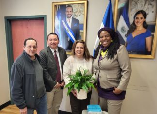 NOAH gifts air filter to Salvadoran consulate on Bennington Street