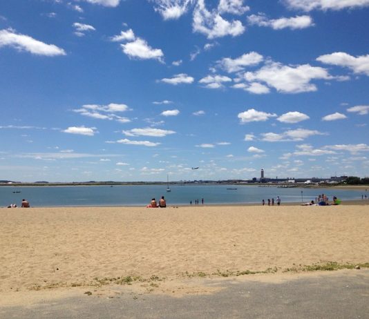 Constitution Beach receives a 93% water quality rating according to Save the Harborย East Boston Beach