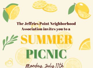 July 11: Jeffries Point Neighborhood Association Summer Picnic JPNA