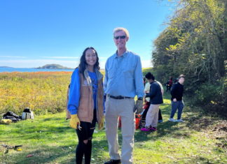 Charlize Hoeun, an Excel Academy student, led invasive species initiative with Thompson Island Outward Bound Green Ambassador program East Boston Excel Academy