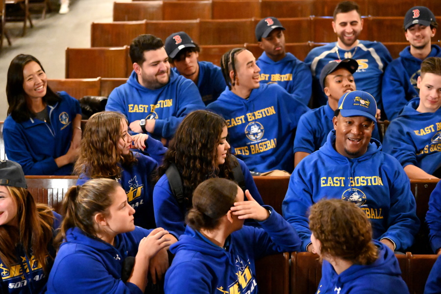 Pedro speaks to East Boston Students