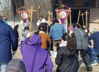 Pro-life Catholics observe Stations of the Cross at Don Orione on Good Friday Way of the Cross East Boston 2023 E