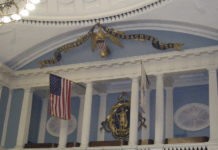 Senator Edwards touts budget victories Senate chamber MA