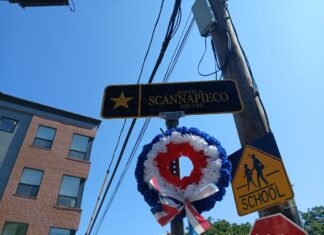 City dedicates Hero Square at the corner London and Decatur to John A. Scannapieco