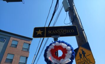 City dedicates Hero Square at the corner London and Decatur to John A. Scannapieco