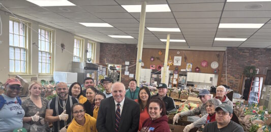 City Councilor Ed Flynn visits East Boston Community Soup Kitchen