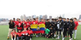 Students participate in FIFA World Cup ’26 promotional filming and soccer match East Boston Sports