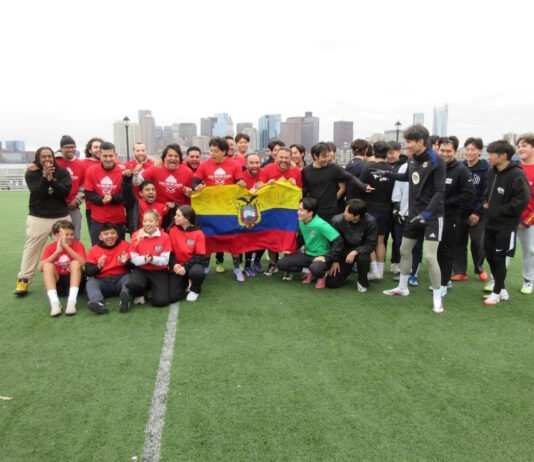 Students participate in FIFA World Cup ’26 promotional filming and soccer match East Boston Sports