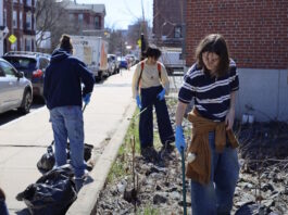 Urban Refuge volunteers clean up Maverick Square East Boston Clean up