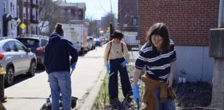 Urban Refuge volunteers clean up Maverick Square East Boston Clean up