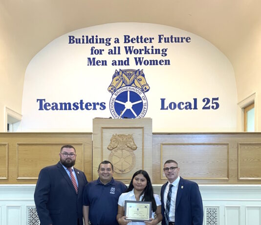 Teamsters Local 25 awards college scholarship to Annie Cruz of East Boston East Boston Teamsters