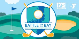 Mark the Date: August 31 – The Y’s 6th Annual Battle for the Bay Golf Tournament Poster for Battle for the Bay charity golf event benefiting the Charleston & East Boston YMCAs, Aug 31, 2016, 7:30 AM shotgun start.