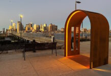 Illuminated arches mark the start of a new cultural trail in East Boston