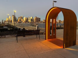 Illuminated arches mark the start of a new cultural trail in East Boston