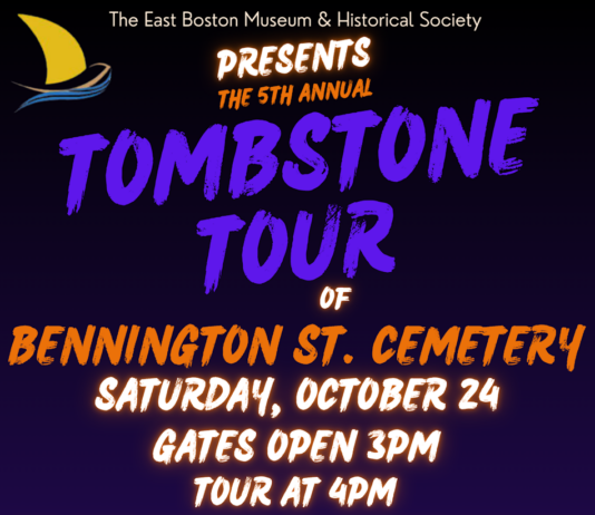 Tombstone tour at Bennington Street Cemetery tomorrow
